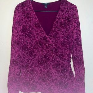 Alfani Maroon Crossed Top